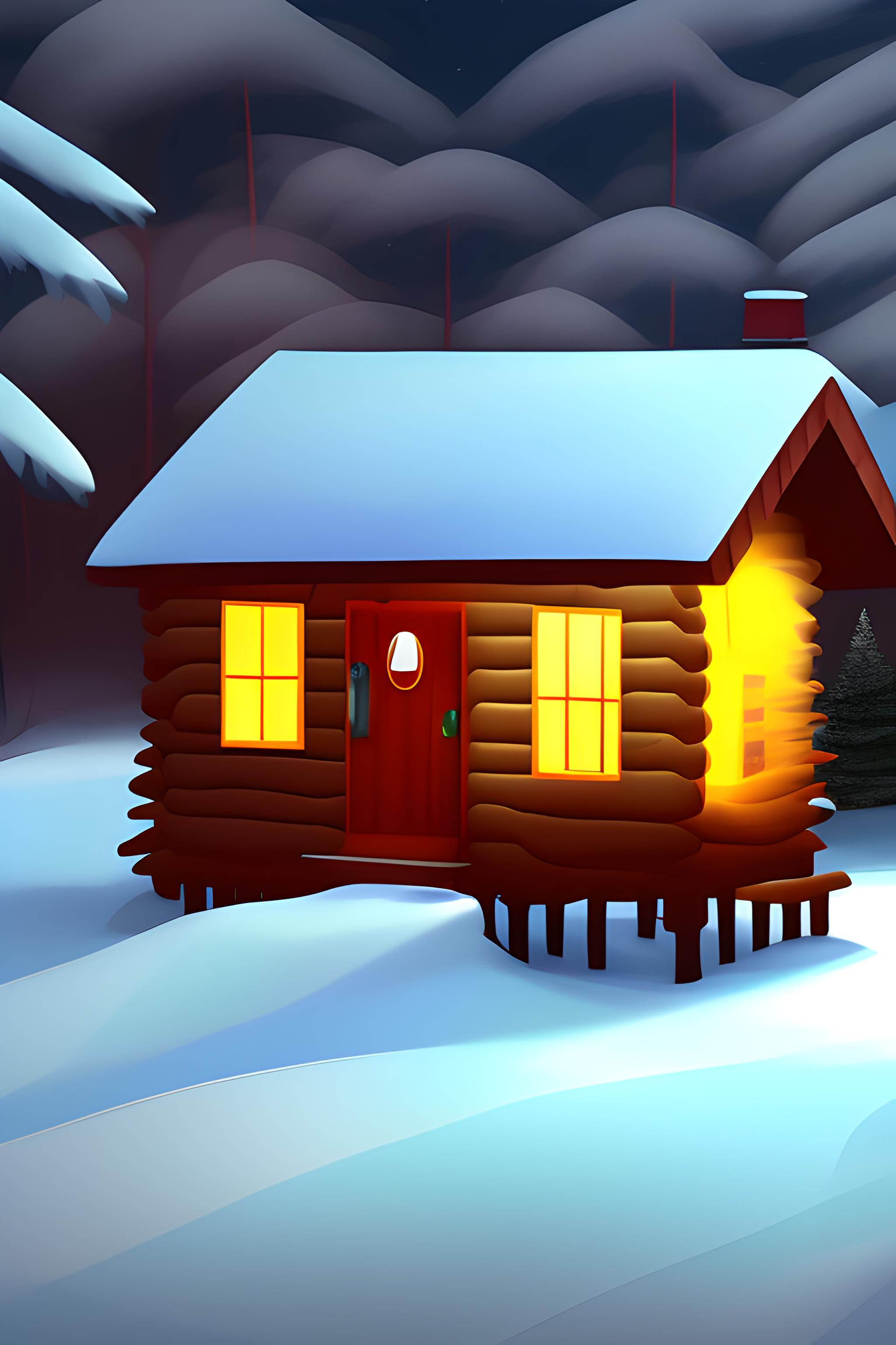 Cozy Winter Cabin Winter,home,cabin,cozy Graphic by LofiAnimations